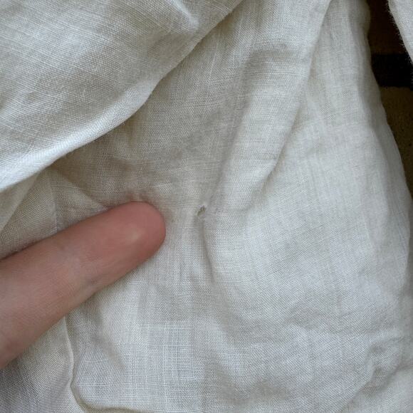 Magnolia Pearl Embroidered White Linen Olivia Jacket with Lace Collar OSFM *Flaw - Picture 6 of 8